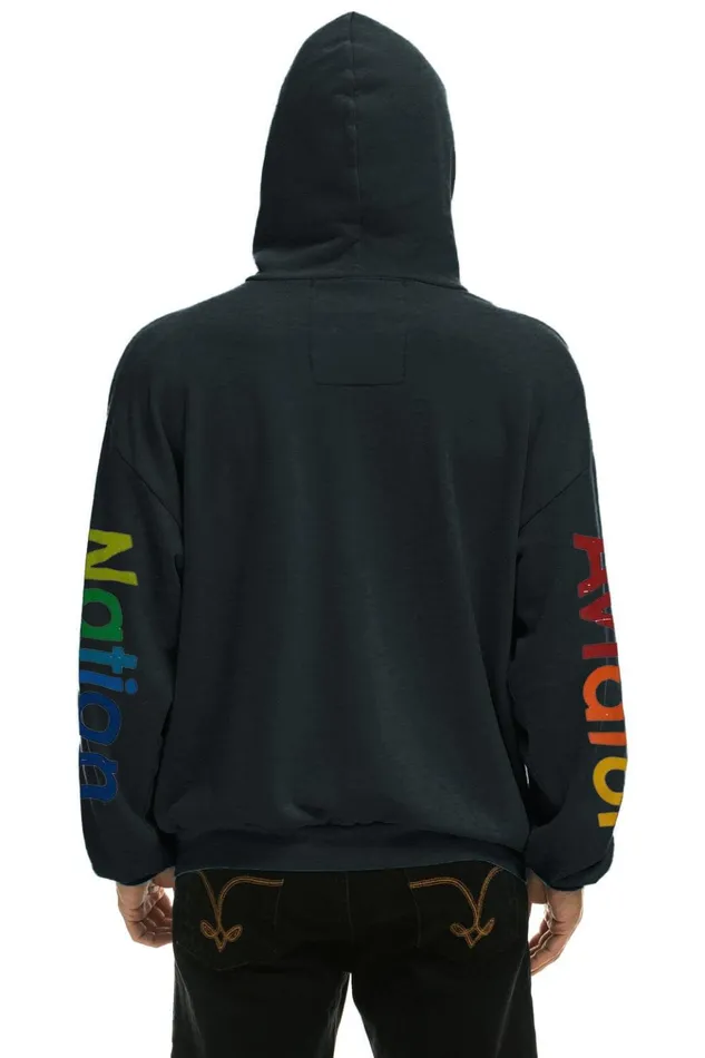 AVIATOR NATION MILL VALLEY RELAXED PULLOVER HOODIE 8211 CHARCOAL Women Aviator Nation Hoodies