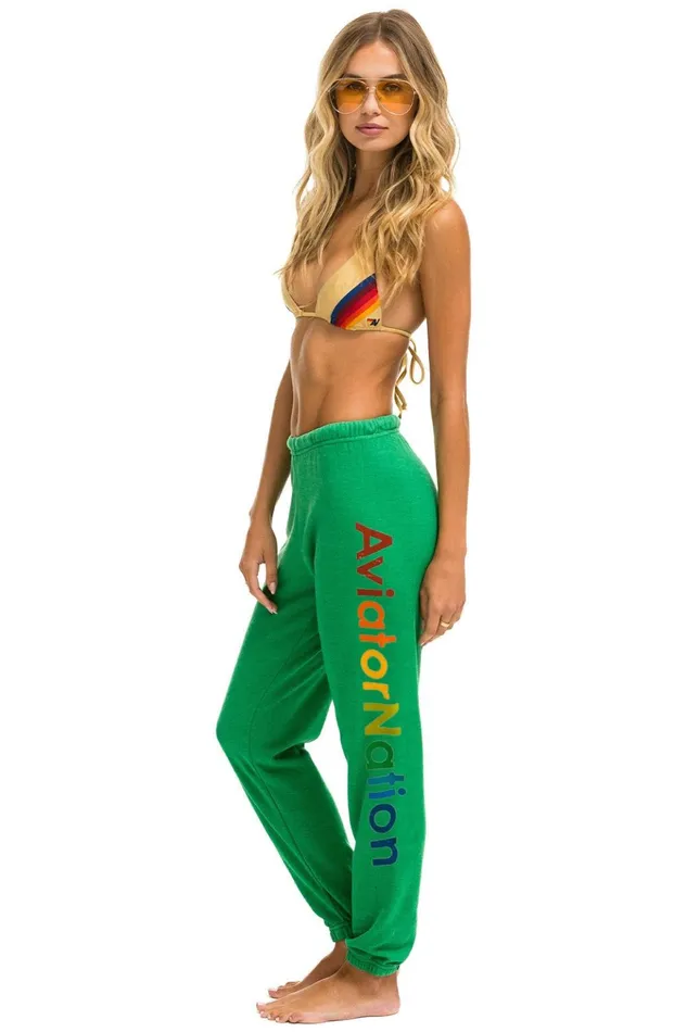 AVIATOR NATION MILL VALLEY SWEATPANTS 8211 KELLY GREEN Women Aviator Nation Sweatpants