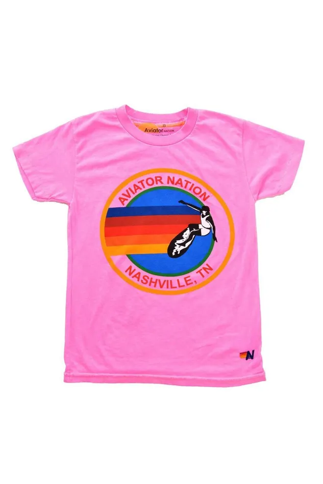 AVIATOR NATION NASHVILLE KIDS TEE 8211 NEON PINK Kids Aviator Nation Kid039s Tees