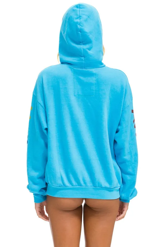 AVIATOR NATION NASHVILLE RELAXED PULLOVER HOODIE 8211 NEON BLUE Women Aviator Nation Hoodies