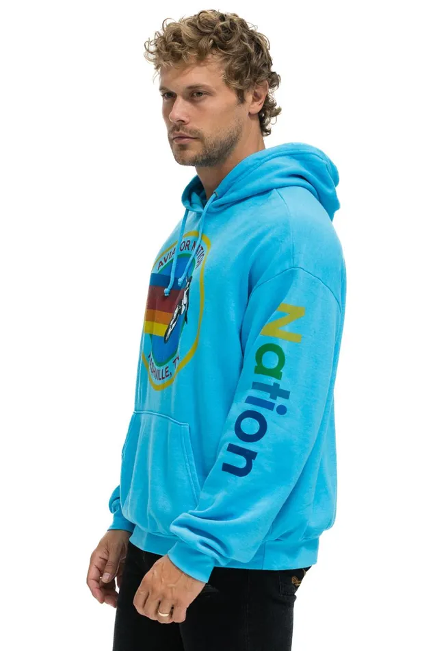 AVIATOR NATION NASHVILLE RELAXED PULLOVER HOODIE 8211 NEON BLUE Women Aviator Nation Hoodies