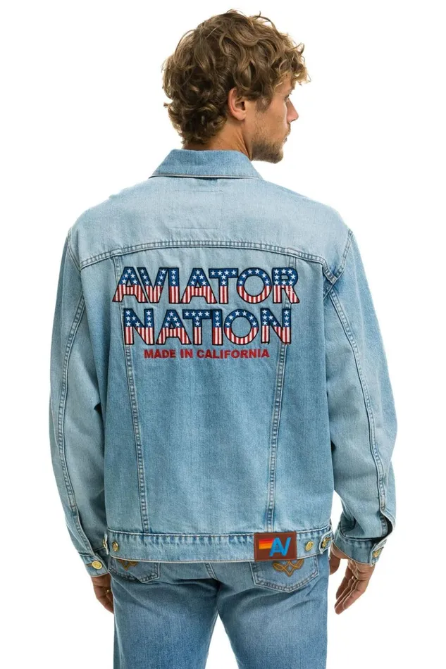 AVIATOR NATION OVERSIZED CONCERT DENIM JACKET 8211 SUPER LIGHT Women Aviator Nation Denim
