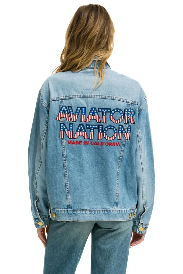 AVIATOR NATION OVERSIZED CONCERT DENIM JACKET 8211 SUPER LIGHT WomenMen Aviator Nation Denim Jackets AVIATOR NATION OVERSIZED CONCERT DENIM JACKET 8211 SUPER LIGHT WomenMen Aviator Nation Denim Jackets