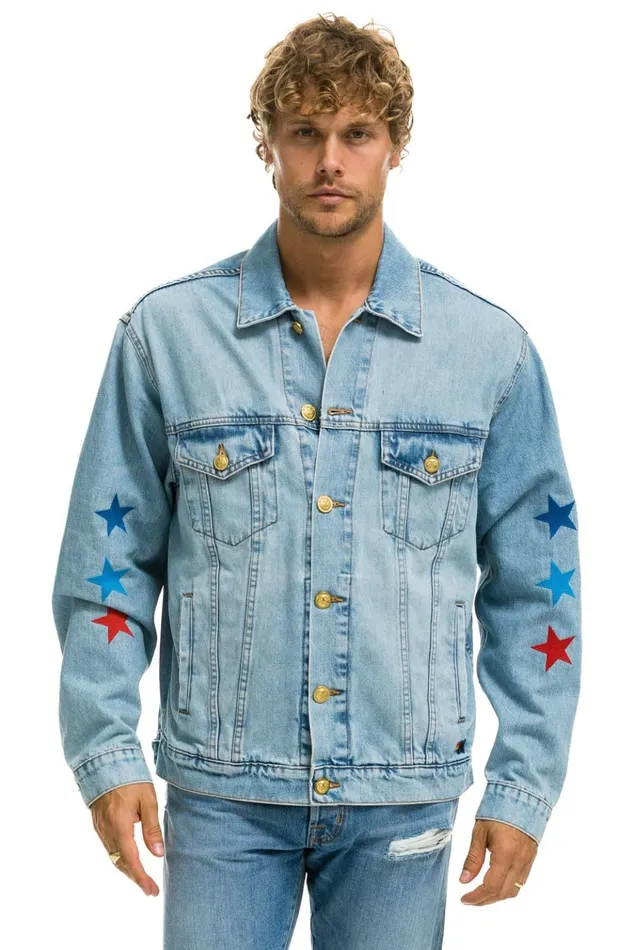 AVIATOR NATION OVERSIZED CONCERT DENIM JACKET 8211 SUPER LIGHT WomenMen Aviator Nation Denim Jackets