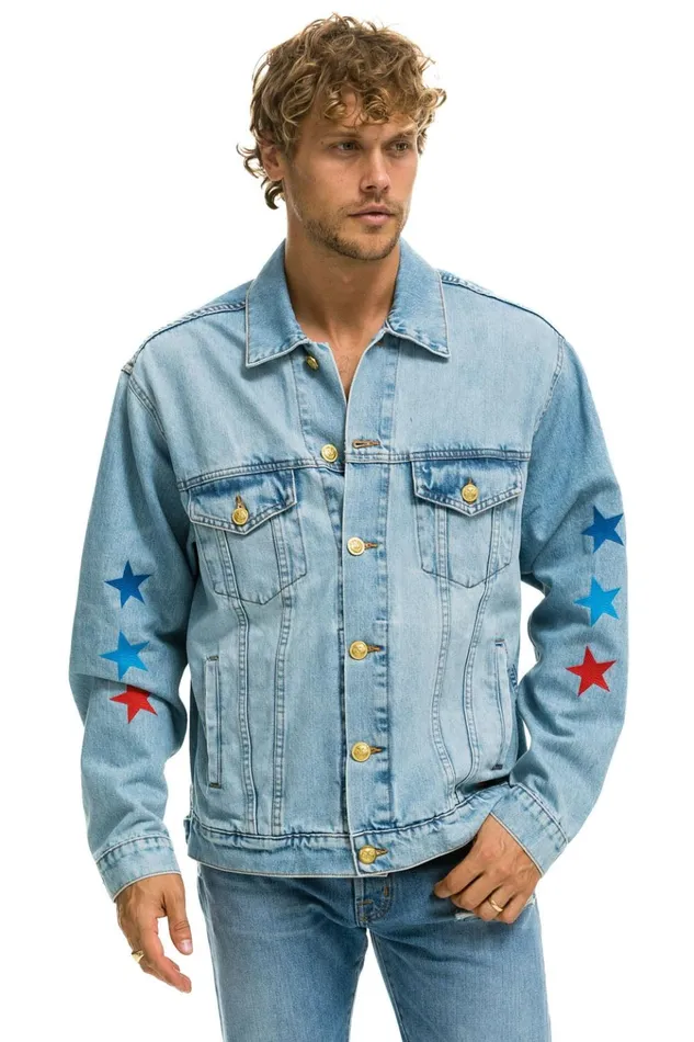 AVIATOR NATION OVERSIZED CONCERT DENIM JACKET 8211 SUPER LIGHT WomenMen Aviator Nation Denim Jackets