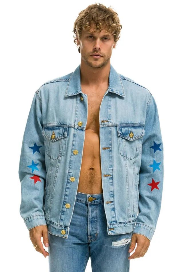 AVIATOR NATION OVERSIZED CONCERT DENIM JACKET 8211 SUPER LIGHT WomenMen Aviator Nation Denim Jackets