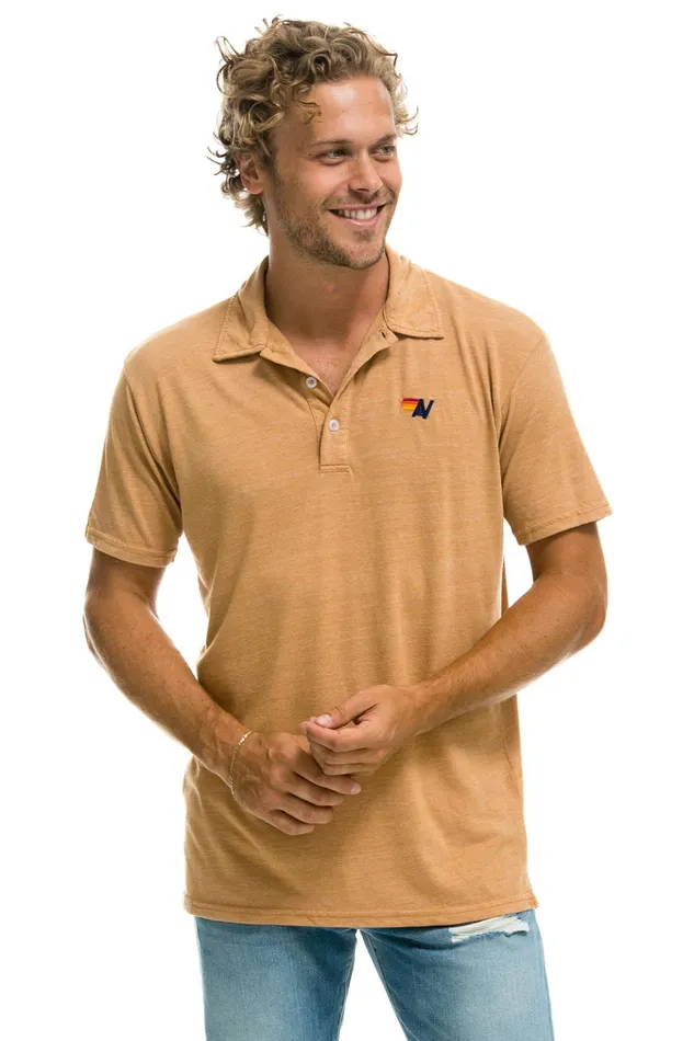 AVIATOR NATION POLO 8211 KHAKI Men Aviator Nation Tees