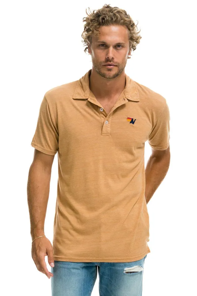 AVIATOR NATION POLO 8211 KHAKI Men Aviator Nation Tees