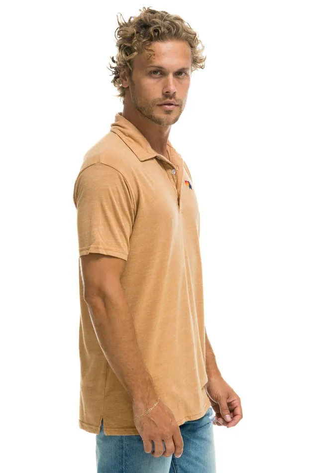 AVIATOR NATION POLO 8211 KHAKI Men Aviator Nation Tees