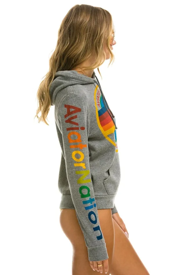 AVIATOR NATION SAN FRANCISCO PULLOVER HOODIE 8211 HEATHER GREY Women Aviator Nation Hoodies