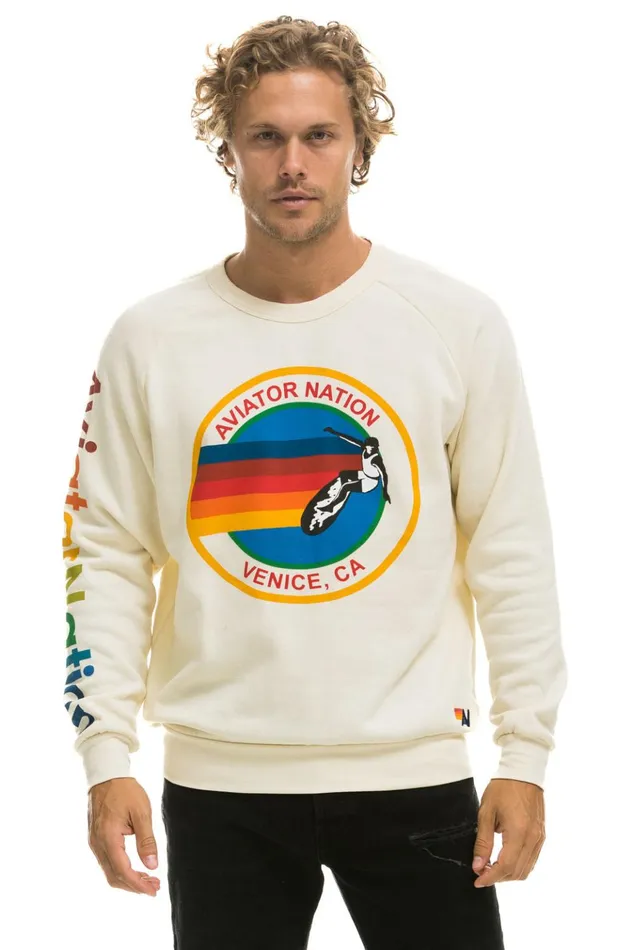 AVIATOR NATION SWEATSHIRT 8211 VINTAGE WHITE Women Aviator Nation Sweatshirts