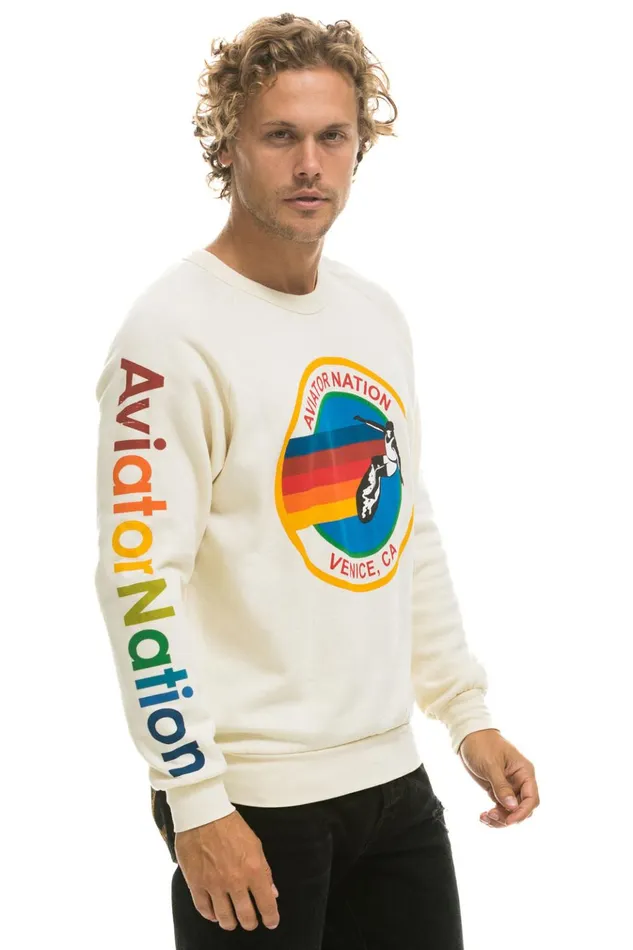 AVIATOR NATION SWEATSHIRT 8211 VINTAGE WHITE Women Aviator Nation Sweatshirts