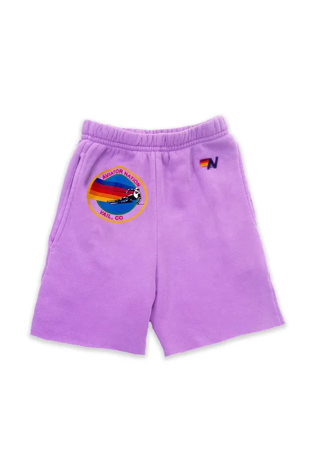 AVIATOR NATION VAIL KIDS SWEATSHORTS 8211 NEON PURPLE Kids Aviator Nation Kid039s Shorts