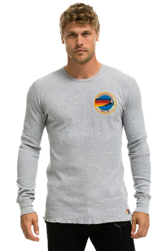 AVIATOR NATION VAIL THERMAL 8211 HEATHER GREY Women Aviator Nation Tees