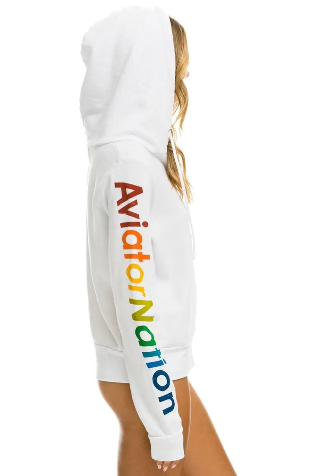 AVIATOR NATION VAIL ZIP HOODIE 8211 WHITE Women Aviator Nation Hoodies
