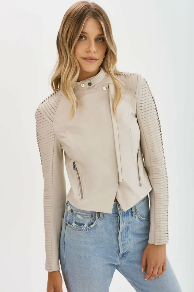 Azra Leather Jacket Bone Women Lamarque LEATHER JACKETS
