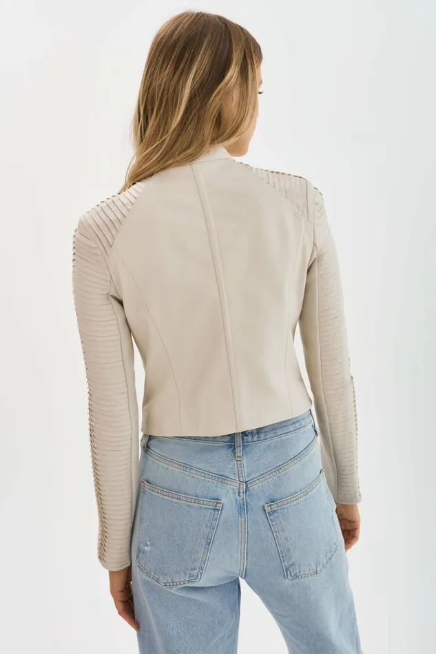 Azra Leather Jacket Bone Women Lamarque LEATHER JACKETS