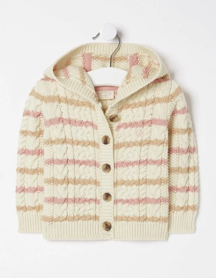 Baby Knitwear FatFace Stripe Hooded Cardigan