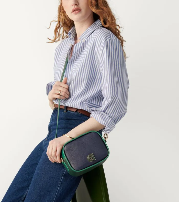 Bags and Backpacks Women Cole Haan Essential Crossbody Camera Bag Evening Bluescarabaventurine
