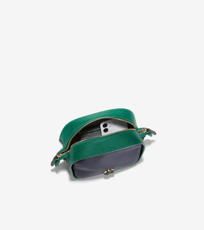 Bags and Backpacks Women Cole Haan Essential Crossbody Camera Bag Evening Bluescarabaventurine