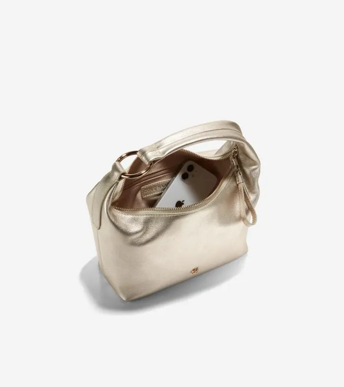 Bags and Backpacks Women Cole Haan Mini Hobo Bag Gold