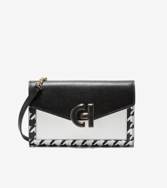 Bags and Backpacks Women Cole Haan Oversized Closure Phone Case Houndstoothwhiteblack