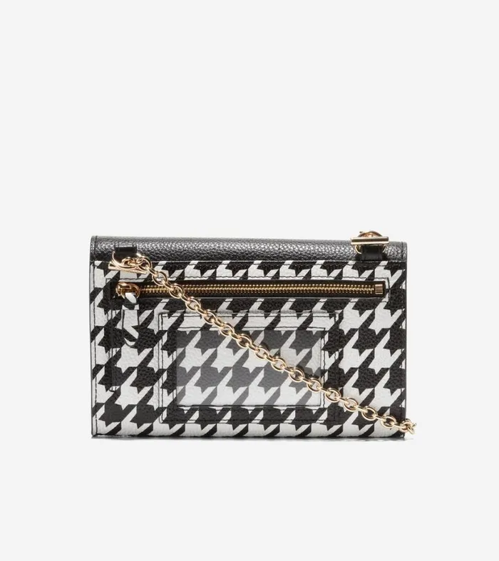 Bags and Backpacks Women Cole Haan Oversized Closure Phone Case Houndstoothwhiteblack