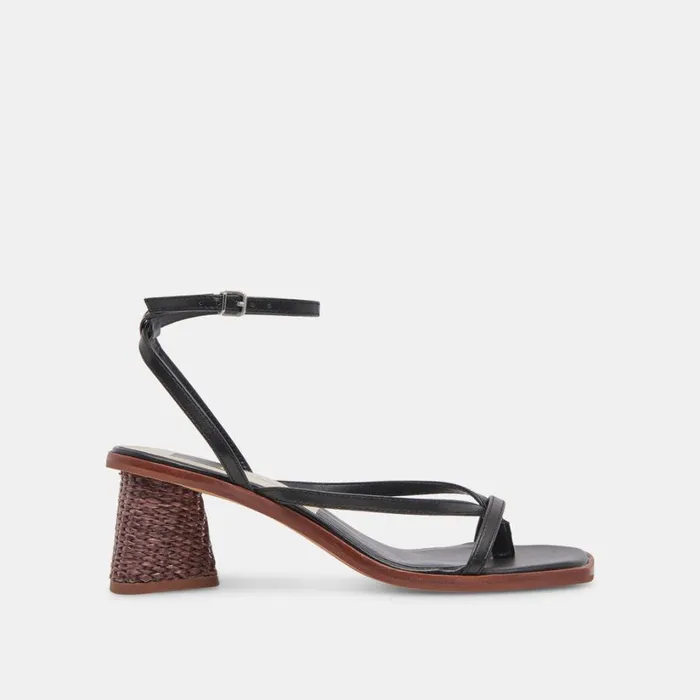 Banita Sandals Black Leather Women Dolce Vita Heels