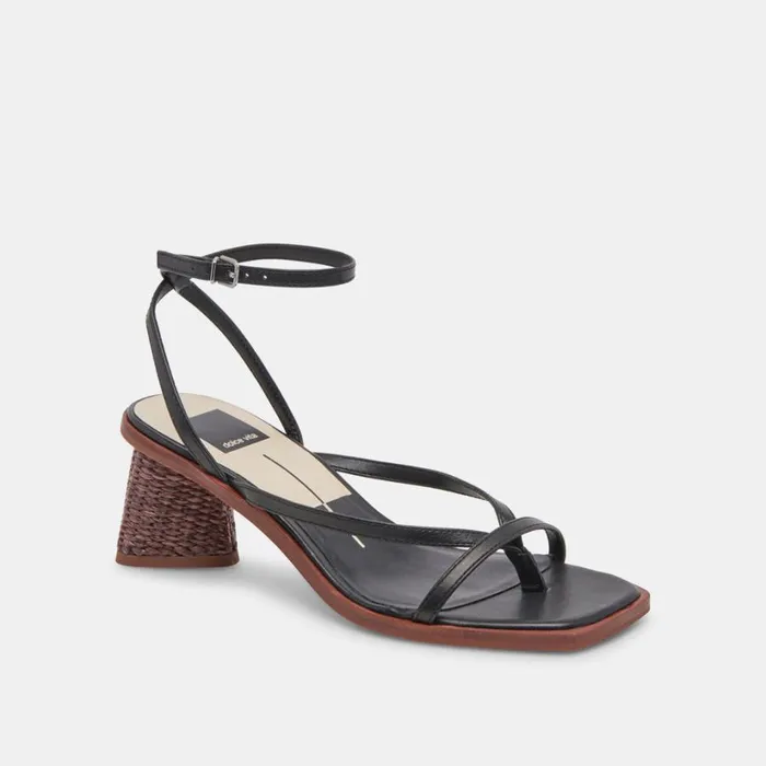 Banita Sandals Black Leather Women Dolce Vita Heels