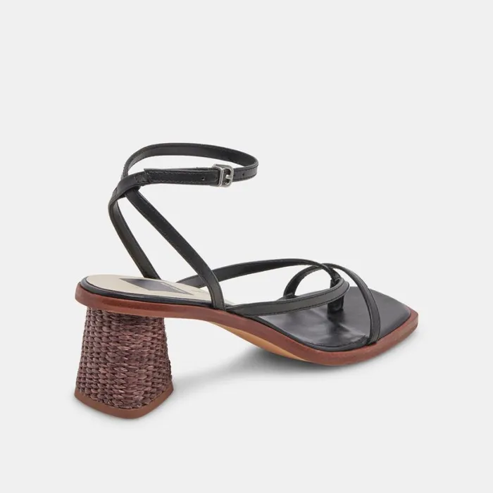Banita Sandals Black Leather Women Dolce Vita Heels