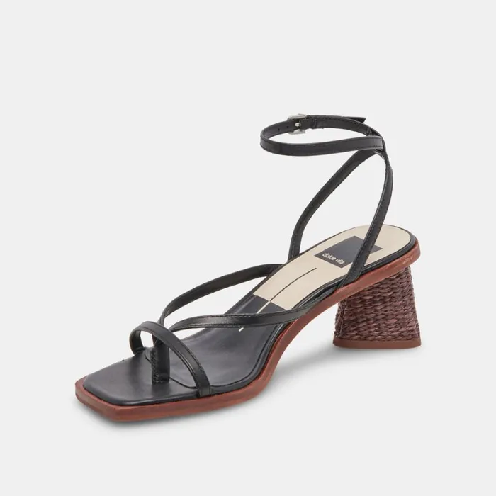 Banita Sandals Black Leather Women Dolce Vita Heels