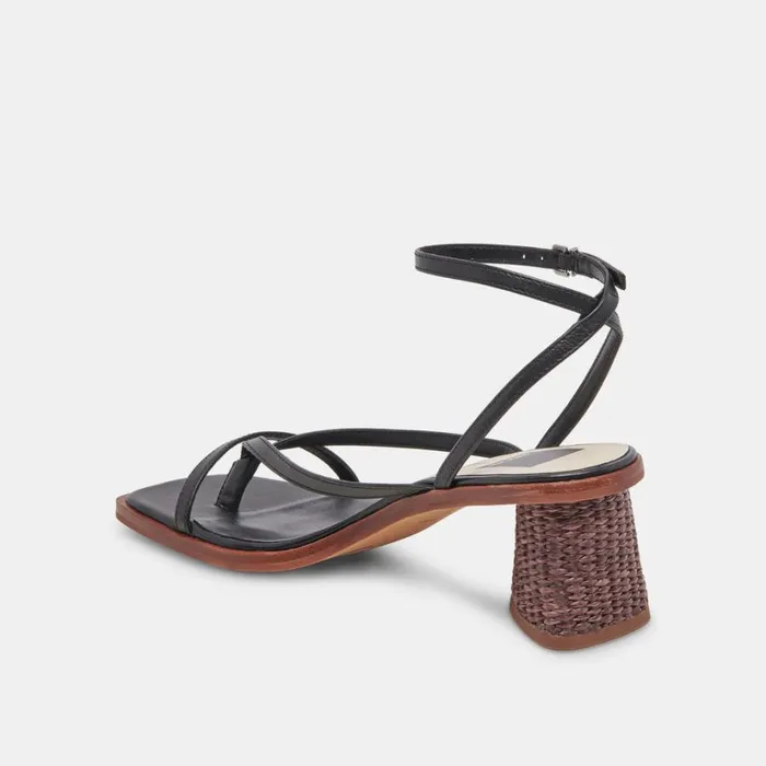 Banita Sandals Black Leather Women Dolce Vita Heels