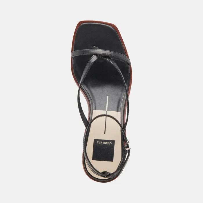 Banita Sandals Black Leather Women Dolce Vita Heels
