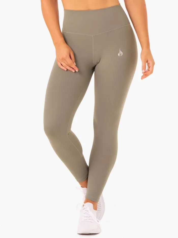 Base Full Length High Waisted Leggings 8211 Khaki Women Ryderwear Leggings