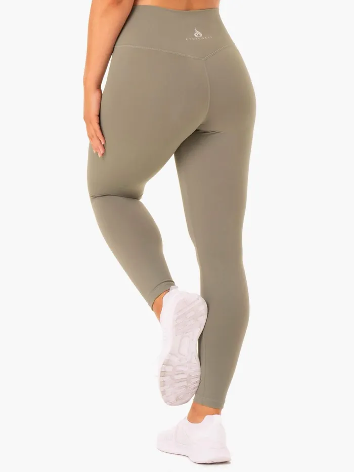 Base Full Length High Waisted Leggings 8211 Khaki Women Ryderwear Leggings