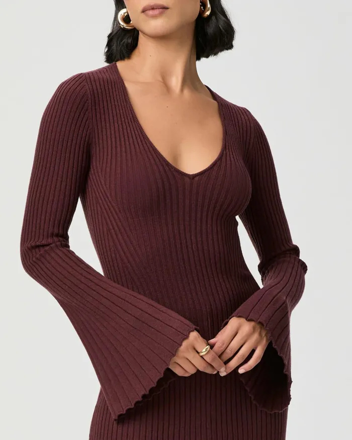 Bel Dress 8211 Oxblood Women PAIGE Dresses Bel Dress 8211 Oxblood Women PAIGE Dresses
