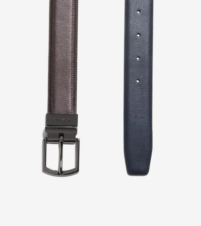 Belts Men Cole Haan 32MM Embossed Edge Belt Brownnavy