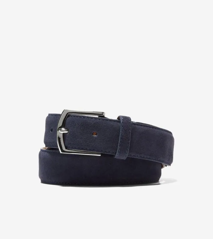 Belts Men Cole Haan 32MM Suede Belt Navy
