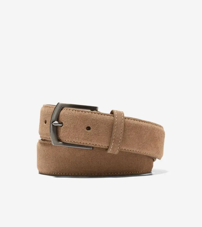 Belts Men Cole Haan 32MM Suede Belt Taupe