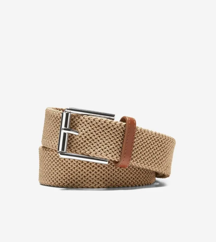 Belts Men Cole Haan 35MM Tubular Stretch Cord Belt Khaki