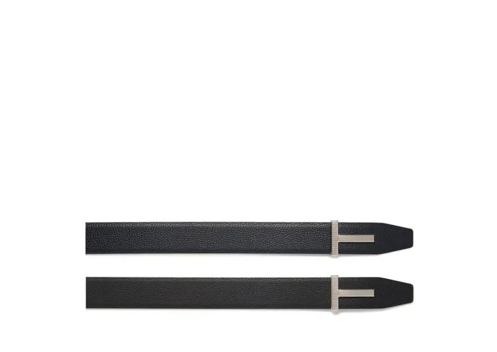 Belts Men TOM FORD SOFT GRAIN LEATHER RIDGE T BELT Dark Navy Black Belts Men TOM FORD SOFT GRAIN LEATHER RIDGE T BELT Dark Navy Black
