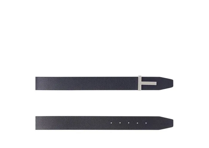 Belts Men TOM FORD SOFT GRAIN LEATHER T ICON BELT Dark Navy Black Belts Men TOM FORD SOFT GRAIN LEATHER T ICON BELT Dark Navy Black