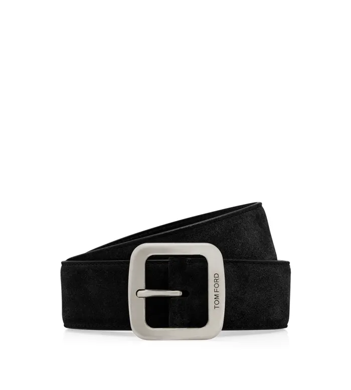 Belts Men TOM FORD SUEDE SQUARE BELT Black
