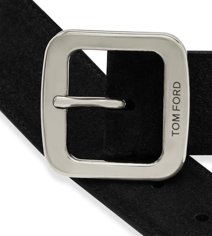 Belts Men TOM FORD SUEDE SQUARE BELT Black Belts Men TOM FORD SUEDE SQUARE BELT Black