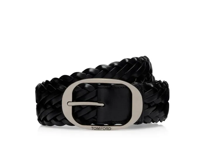Belts Men TOM FORD WOVEN LEATHER OVAL BELT Black