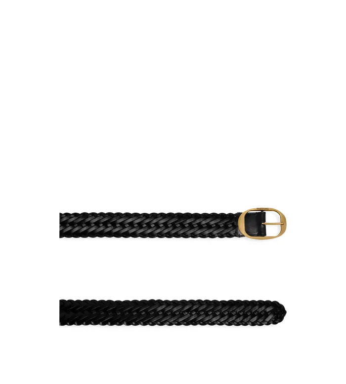 Belts Men TOM FORD WOVEN LEATHER OVAL BELT Black Belts Men TOM FORD WOVEN LEATHER OVAL BELT Black
