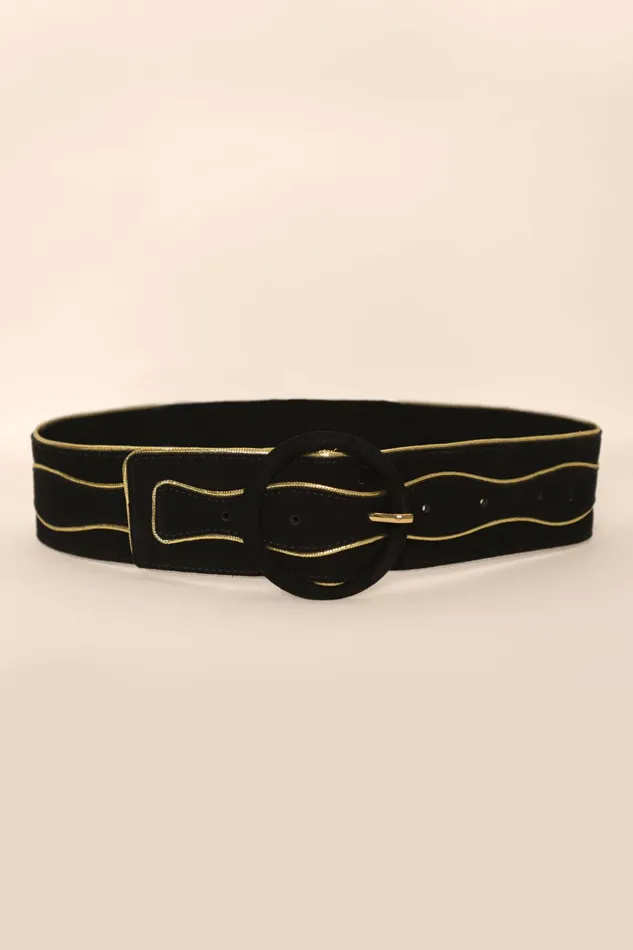 Belts Women RIXO Catalina Black And Gold