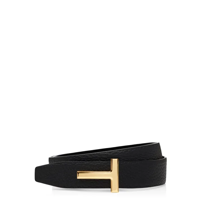 Belts Women TOM FORD GRAIN LEATHER AND SMOOTH LEATHER REVERSIBLE T BELT 30 MM