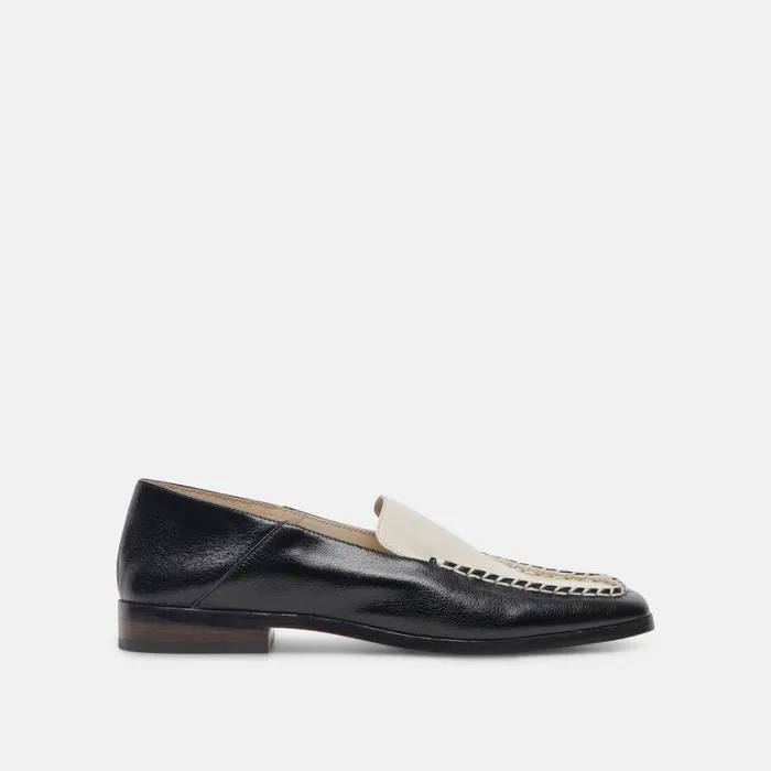 Beny Flats White Black Crinkle Patent Women Dolce Vita Flats and Loafers