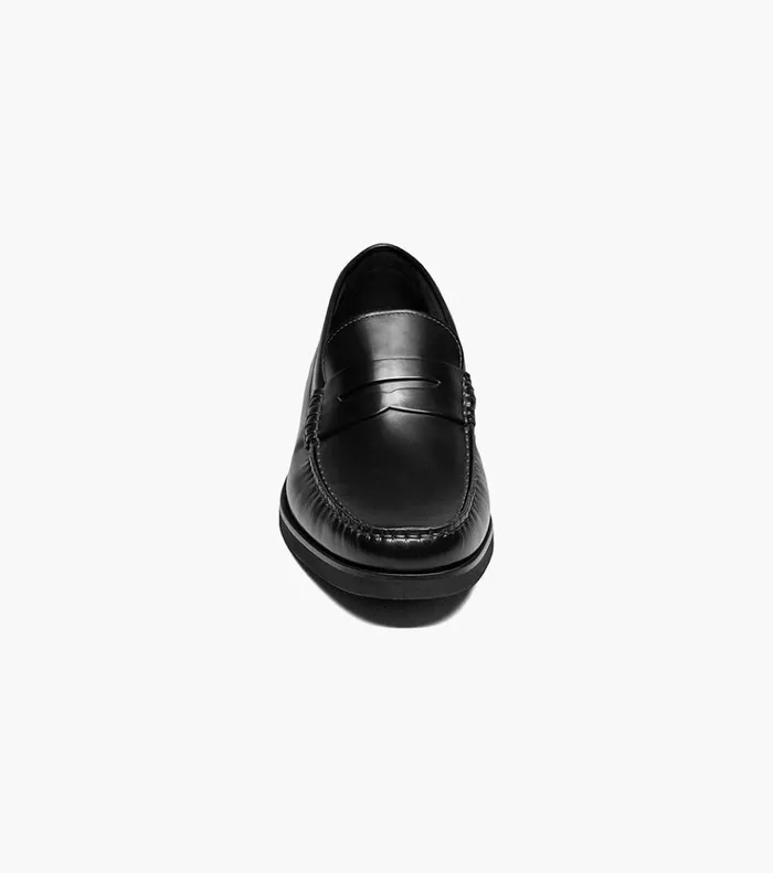 Berkley Flex Moc Toe Penny Loafer Black Smooth Men Florsheim Dress Shoes